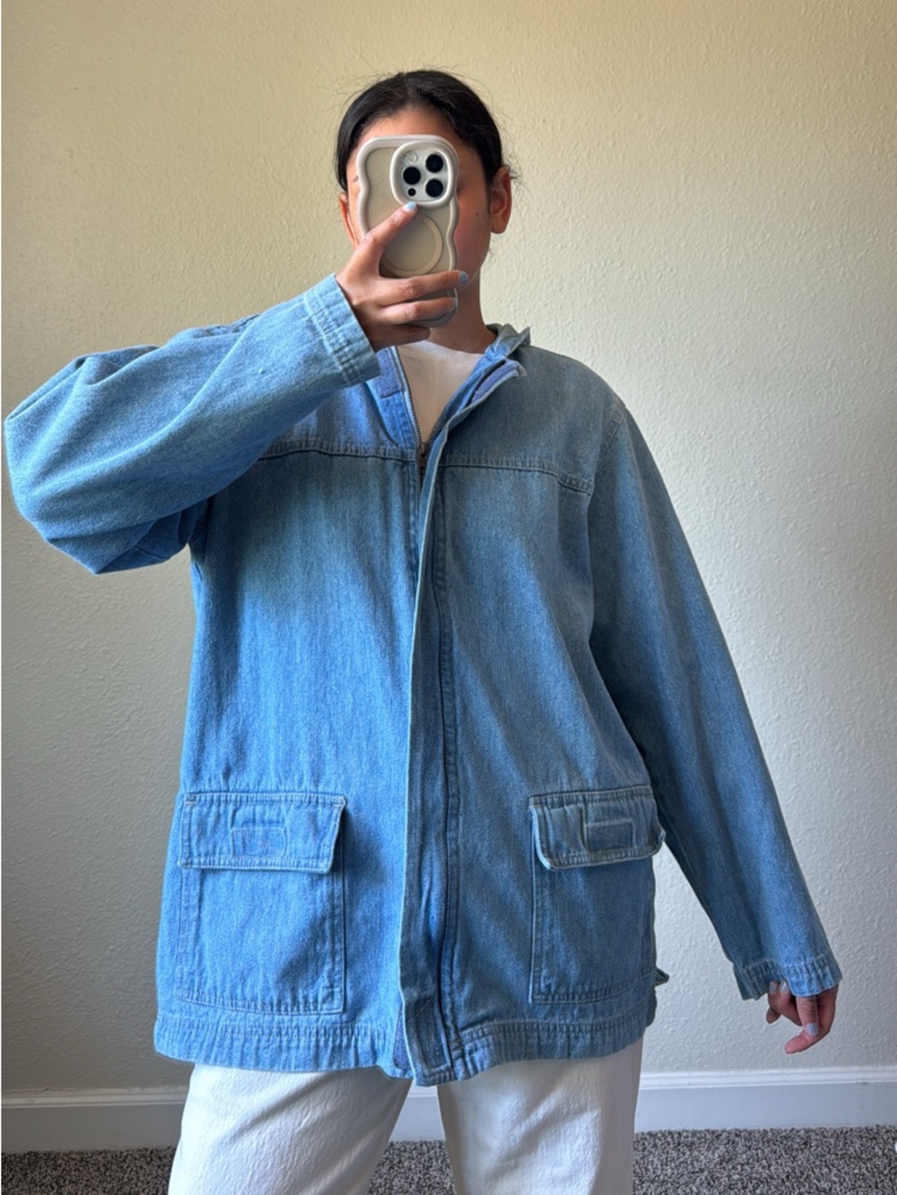 Vintage hooded cotton jacket